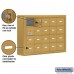 Salsbury Cell Phone Storage Locker - with Front Access Panel - 4 Door High Unit (5 Inch Deep Compartments) - 20 A Doors (19 usable) - Gold - Surface Mounted - Master Keyed Locks